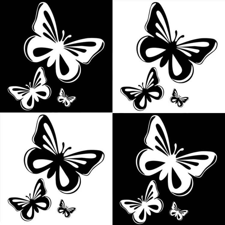 3pcs /Set Butterfly Hollow Car Scratch Decorative Fuel Tank Cap Sticker(Colorful) - Image 2