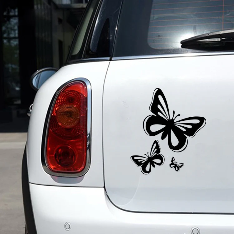 3pcs /Set Butterfly Hollow Car Scratch Decorative Fuel Tank Cap Sticker(Colorful) - Image 4