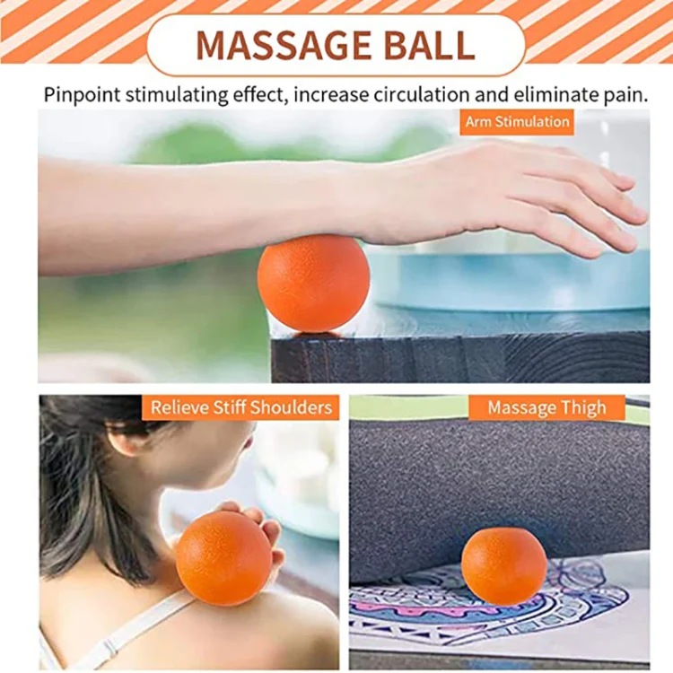 3pcs/set Crescent Hollow Foam Roller Yoga Column Set Fitness Muscle Relaxation Massager Set(45cm Black) - Image 5
