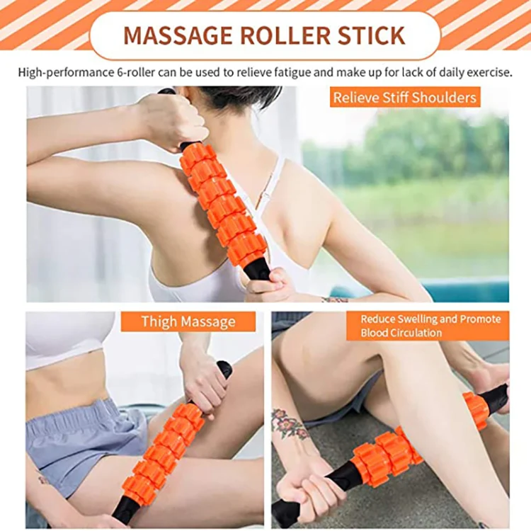 3pcs/set Crescent Hollow Foam Roller Yoga Column Set Fitness Muscle Relaxation Massager Set(45cm Purple) - Image 4