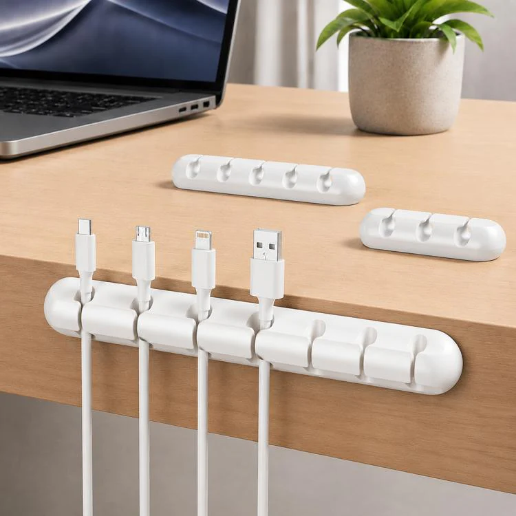 3pcs / Set Silicone Cable Storage Organizer Holder(White)