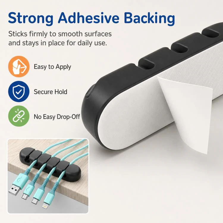 3pcs / Set Silicone Cable Storage Organizer Holder(White) - Image 5