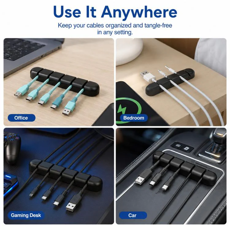 3pcs / Set Silicone Cable Storage Organizer Holder(White) - Image 8
