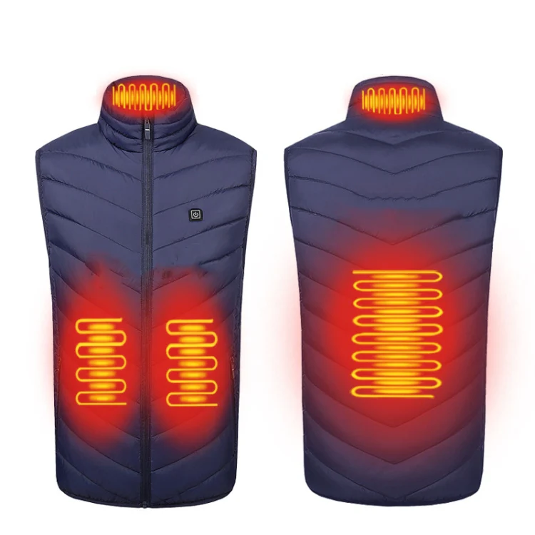 4 Area Single Control USB Electric Heating Undershirt Intelligent Warm Vest, Size: XL(Blue)
