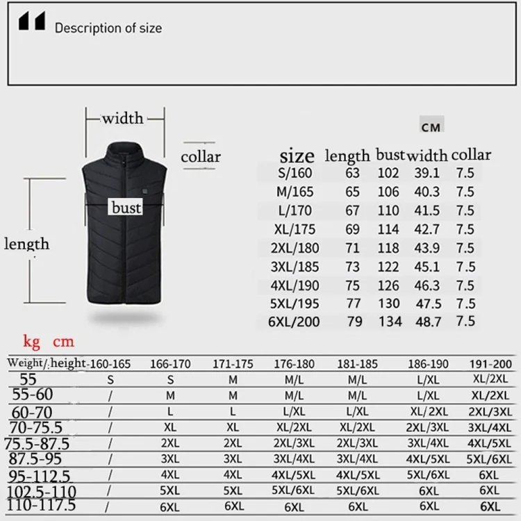4 Area Single Control USB Electric Heating Undershirt Intelligent Warm Vest, Size: XXL(Red) - Image 7