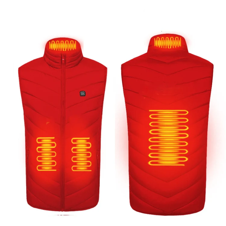 4 Area Single Control USB Electric Heating Undershirt Intelligent Warm Vest, Size: XXXXL(Red)