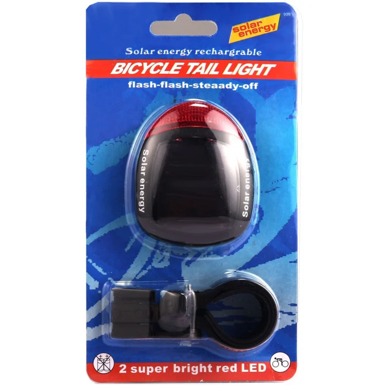 4 Flash Mode Available Solar Energy Rechargeable Bicycle Tail Light with 2 Red LED - Image 6