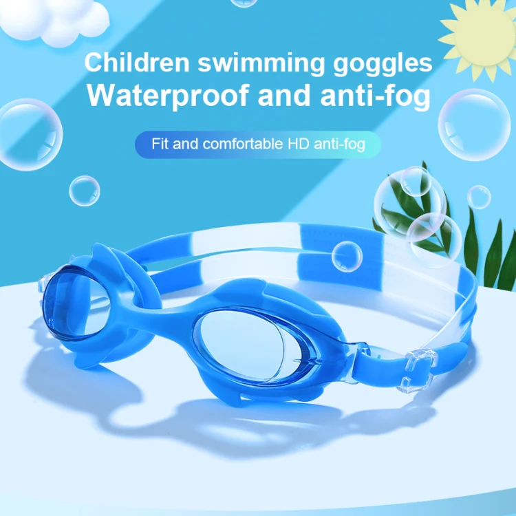 4 in 1 Cartoon Little Crab Waterproof and Anti-fog Silicone Swimming Goggles + Printed Pattern Swimming Cap + Nose Clip Earplugs + Storage Bag Swimming Equipment Set for Children(Blue Crab) - Image 9