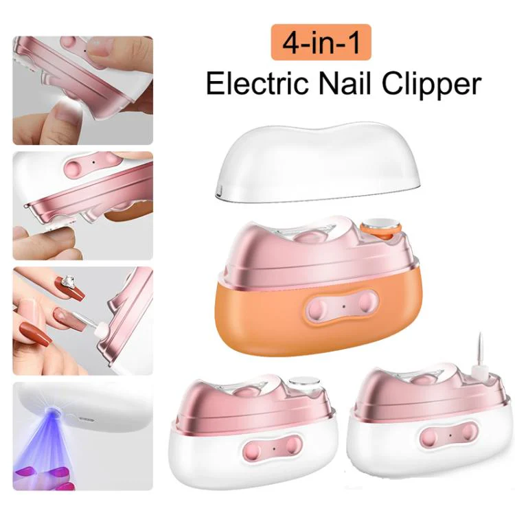 4-in-1 Electric Nail Clipper, Grinder, Polisher & UV Dryer Rechargeable Multifunctional Nail Care Kit(M8 Gray) - Image 2