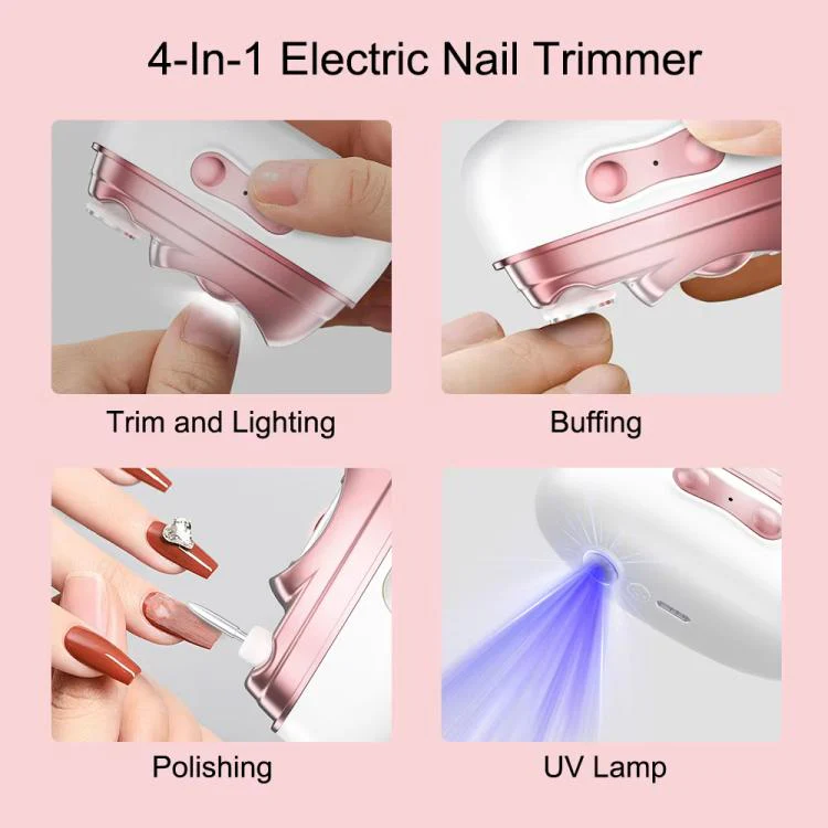 4-in-1 Electric Nail Clipper, Grinder, Polisher & UV Dryer Rechargeable Multifunctional Nail Care Kit(M8 Orange) - Image 3