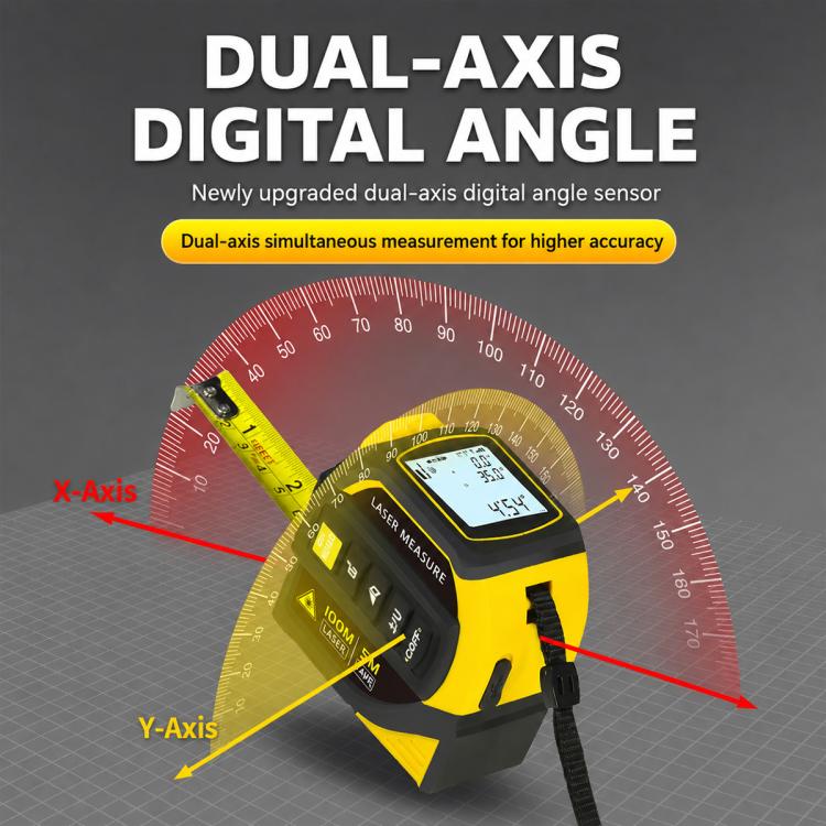 4 in 1 High-Precision Infrared Cross Line Bluetooth Laser Rangefinder, Measuring Distance:100m(Yellow) - Image 8