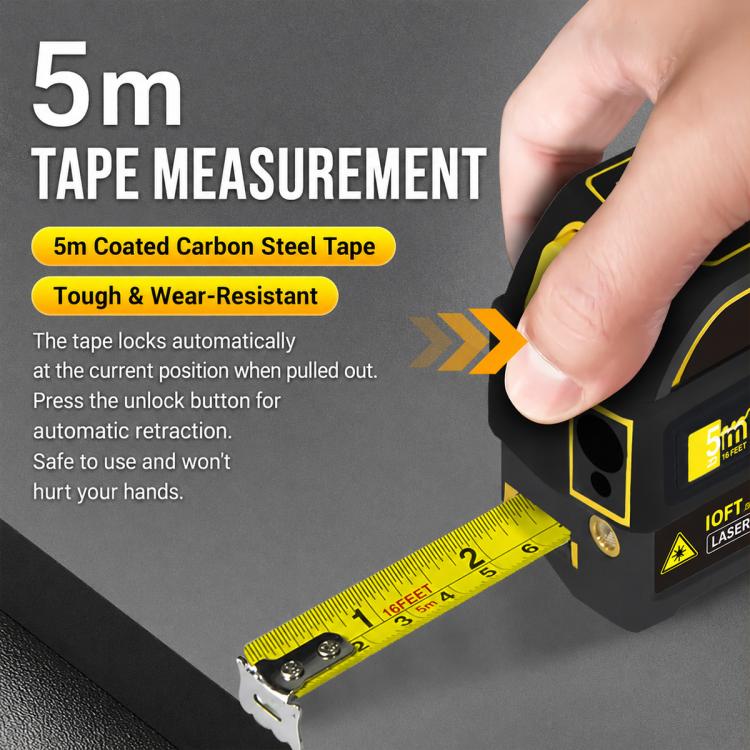 4 in 1 High-Precision Infrared Cross Line Bluetooth Laser Rangefinder, Measuring Distance:40m(Yellow) - Image 5