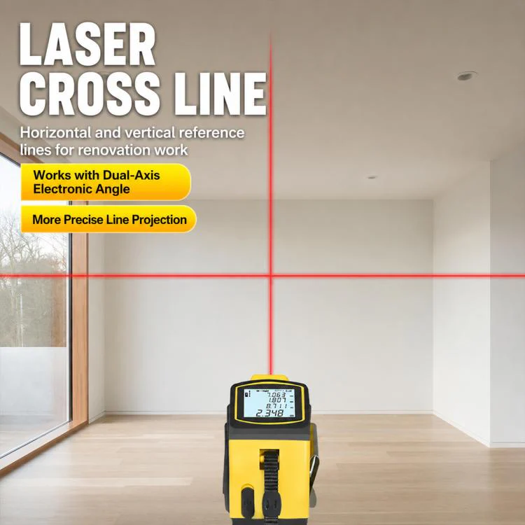 4 in 1 High-Precision Infrared Cross Line Bluetooth Laser Rangefinder, Measuring Distance:40m(Yellow) - Image 7