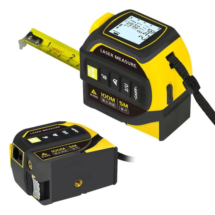 4 in 1 High-Precision Infrared Cross Line Bluetooth Laser Rangefinder, Measuring Distance:80m(Yellow) - Image 2