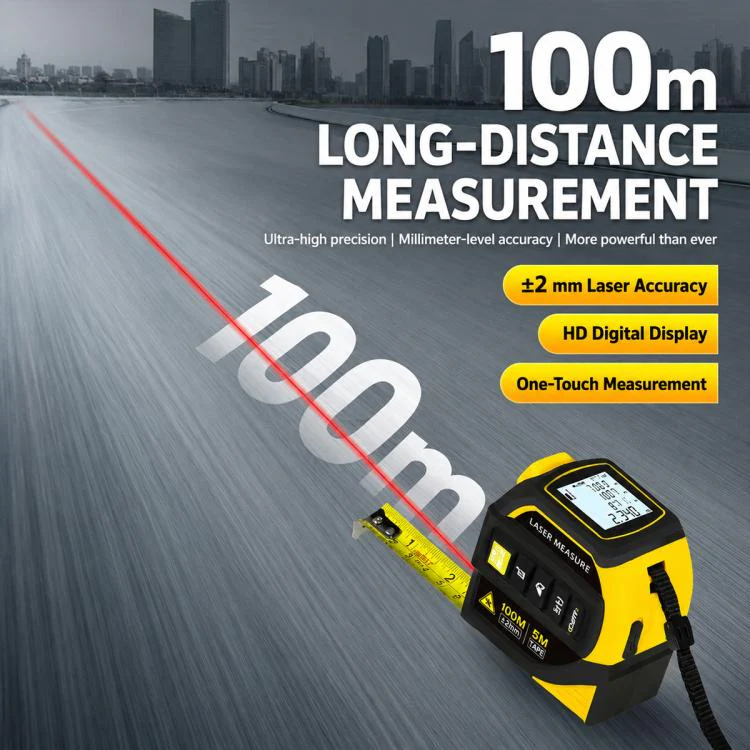 4 in 1 High-Precision Infrared Cross Line Bluetooth Laser Rangefinder, Measuring Distance:80m(Yellow) - Image 6