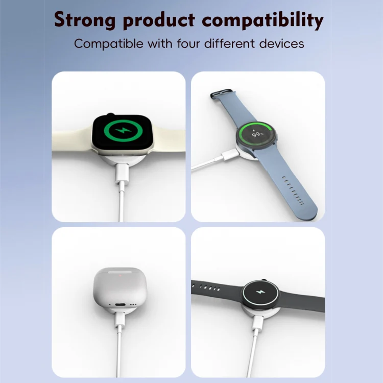 4 in 1 Portable Smart Watch Magnetic Wireless Charger(Black) - Image 9