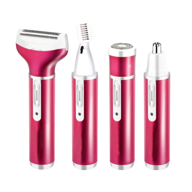 4 In 1 USB Rechargeable Vibrissa Eyebrows Trimmer Body Hair Denuding Machine Set with USB Cable(Purple) - Image 2