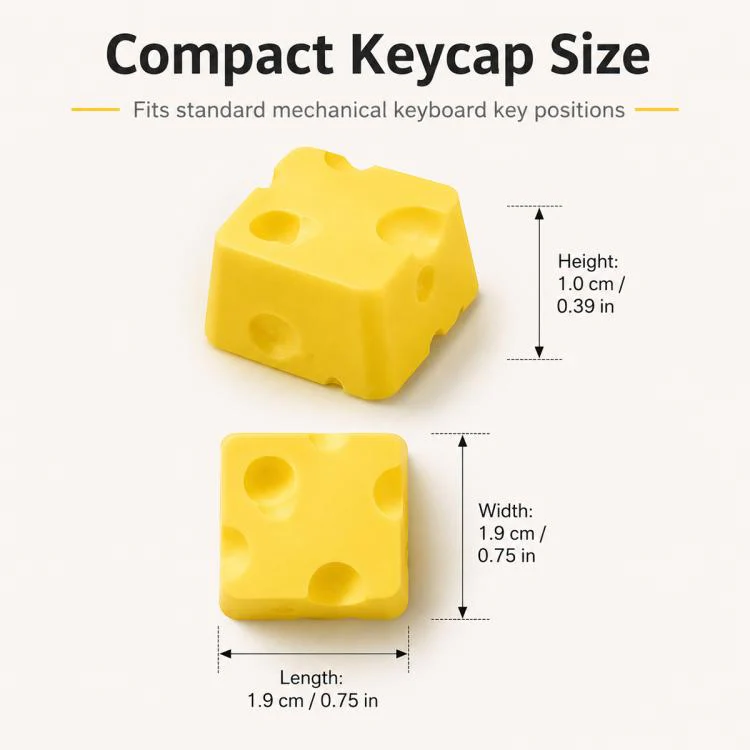 4-key Creative 3D Cheese Themed Cross-Stem Keycap(Yellow x 2 + Orange x 2) - Image 3