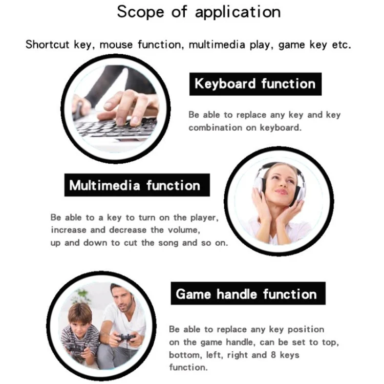 4 Keys Medical Equipment Testing Custom One-key Combo Shortcut Keyboard, Cable Length: 1.5m(Black) - Image 5