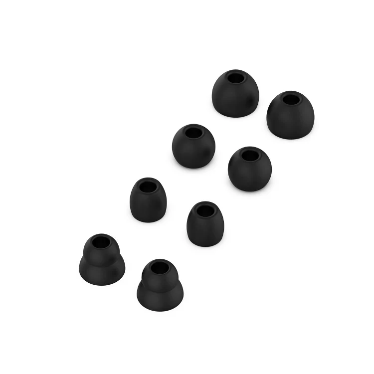 4 Pairs Wireless Earphone Replaceable Silicone Ear Cap Earplugs for Huawei FreeBuds 4i / FreeLace Pro / Active Noise Canceling Earphones 3(Black) - Image 2
