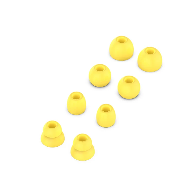4 Pairs Wireless Earphone Replaceable Silicone Ear Cap Earplugs for Huawei FreeBuds 4i / FreeLace Pro / Active Noise Canceling Earphones 3(Yellow) - Image 2