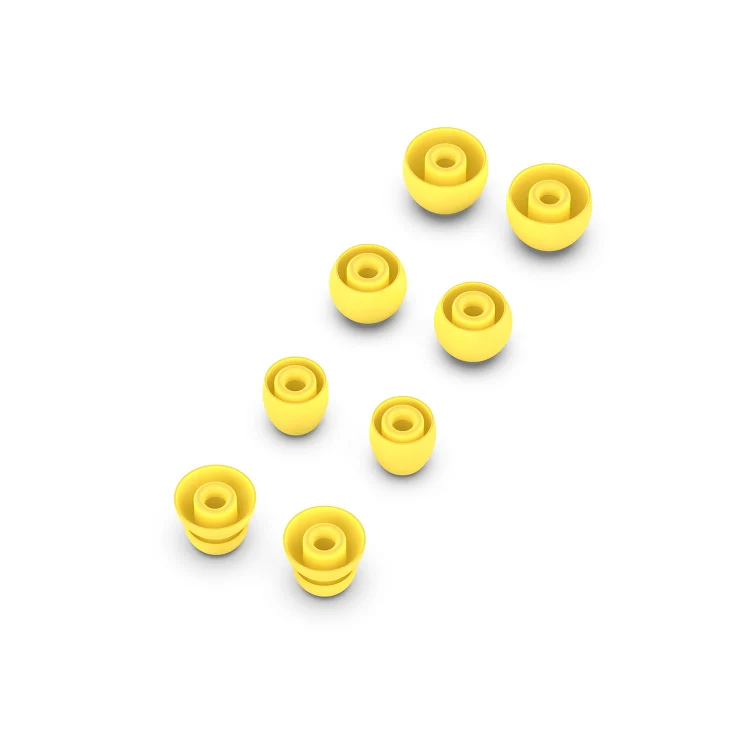 4 Pairs Wireless Earphone Replaceable Silicone Ear Cap Earplugs for Huawei FreeBuds 4i / FreeLace Pro / Active Noise Canceling Earphones 3(Yellow) - Image 3