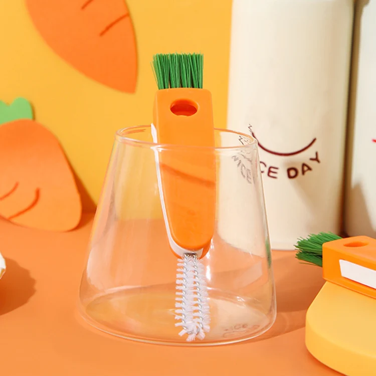 4 PCS 3 in 1 Cup Cleaning Brush Pacifier Gap Interior Brush(Orange) - Image 6