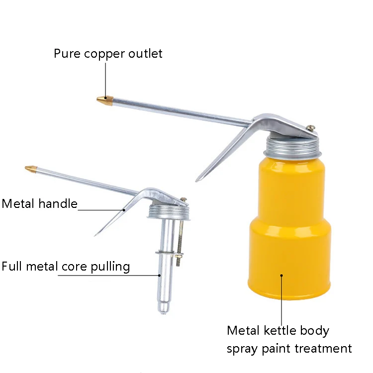 4 PCS CY-0085 Home Long Mouth Injection Device Machine Oil Pot Manual Lubrication Gear Oil Filler, Style: Metal 300ml - Image 3