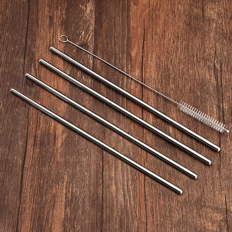 4 PCS Reusable Stainless Steel Drinking Straws + 1 x Cleaner Brush Set Kit - Image 2