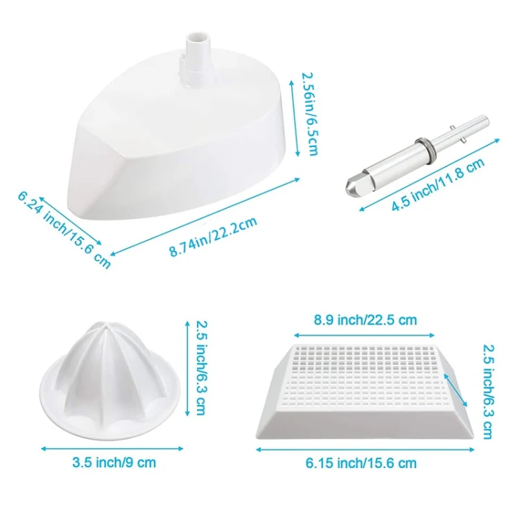 4-Piece Citrus Juicer Attachment Set for KitchenAid Stand Mixers Includes Reamer, Pulp Filter Basket & Base - Image 3
