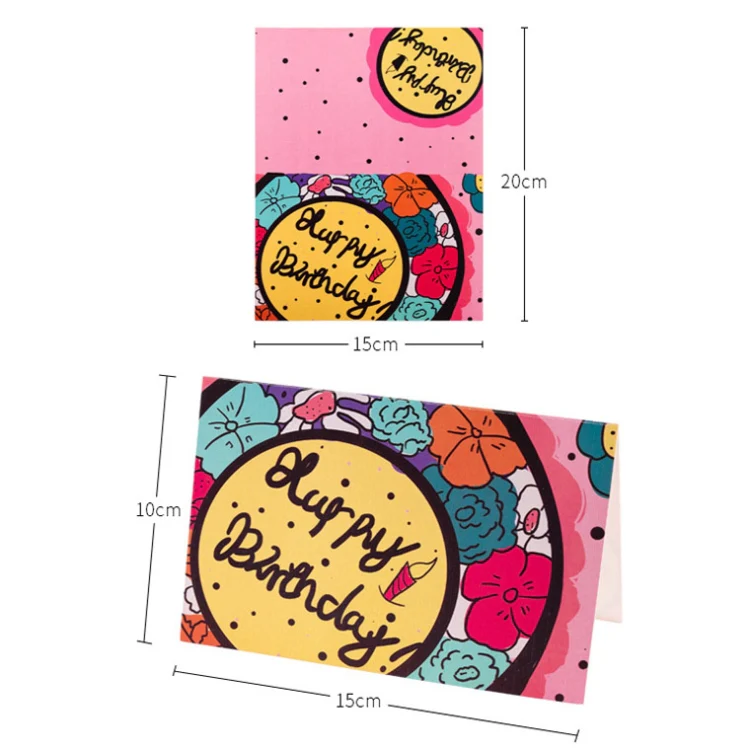 40 PCS Hand Drawn Children Birthday Card(23) - Image 3