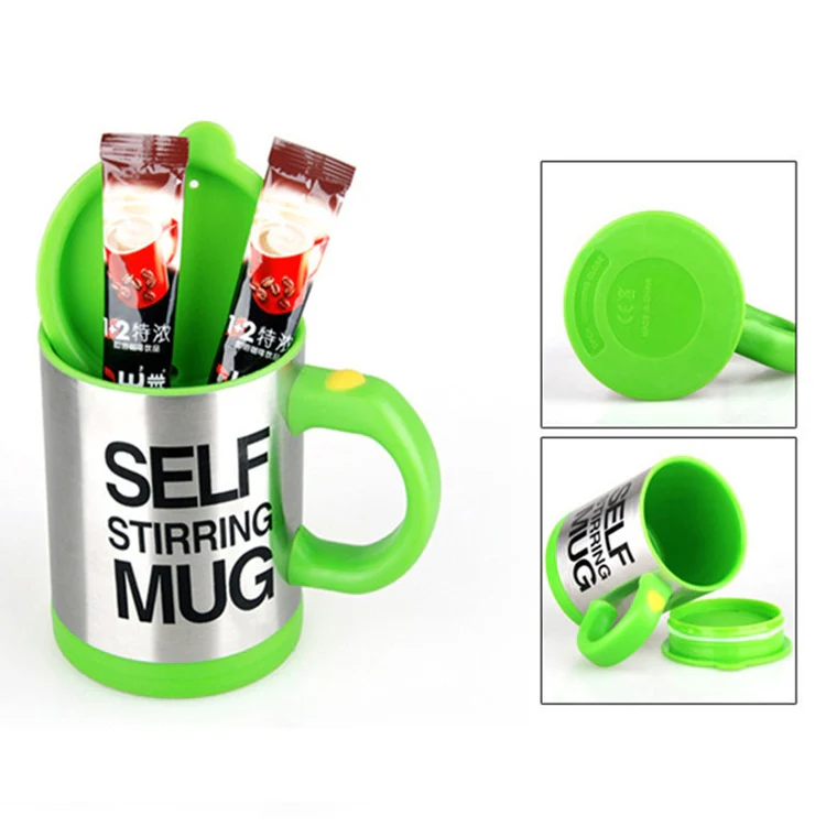 400ml Mugs Automatic Electric Self Stirring Mug Cup Coffee Milk Mixing Mug Smart Stainless Steel Juice Mix Cup Drinkware(Green) - Image 3