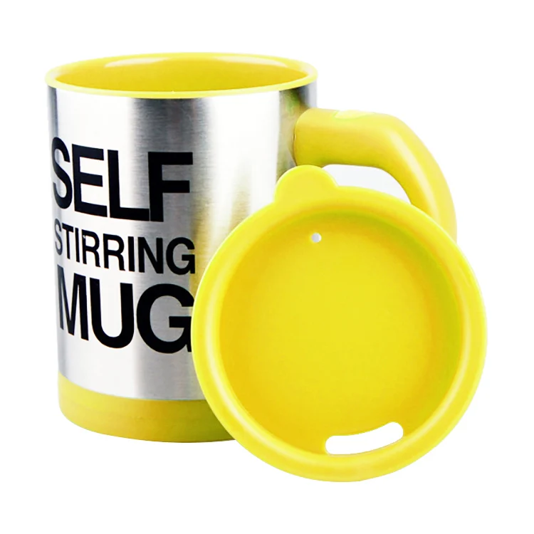 400ml Mugs Automatic Electric Self Stirring Mug Cup Coffee Milk Mixing Mug Smart Stainless Steel Juice Mix Cup Drinkware(Yellow)