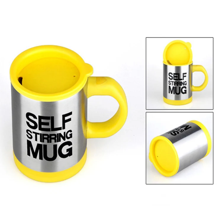 400ml Mugs Automatic Electric Self Stirring Mug Cup Coffee Milk Mixing Mug Smart Stainless Steel Juice Mix Cup Drinkware(Yellow) - Image 3