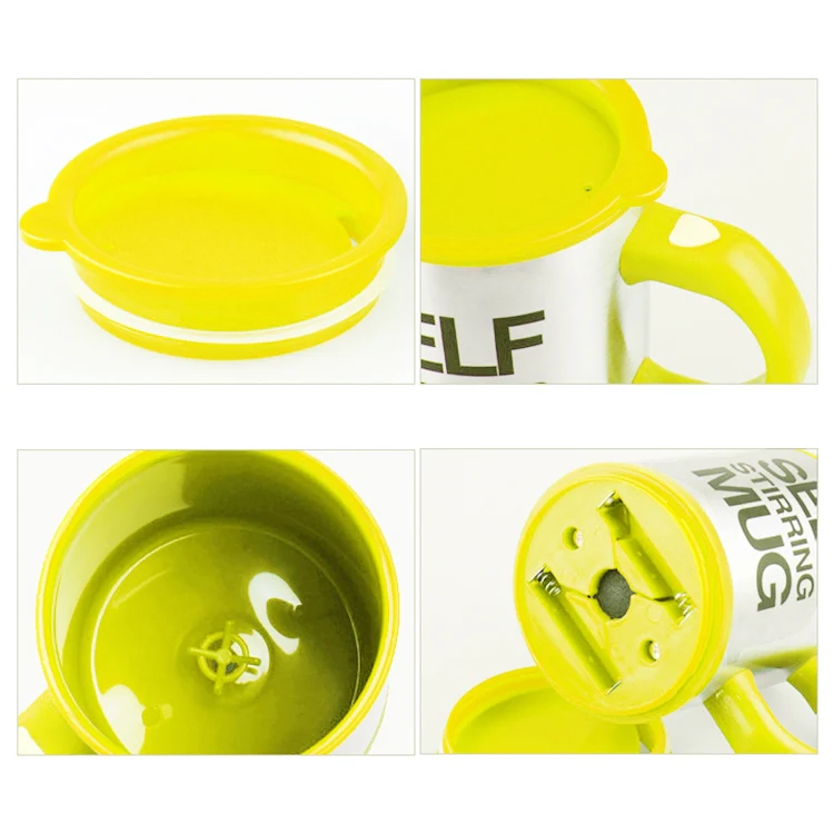 400ml Mugs Automatic Electric Self Stirring Mug Cup Coffee Milk Mixing Mug Smart Stainless Steel Juice Mix Cup Drinkware(Yellow) - Image 4
