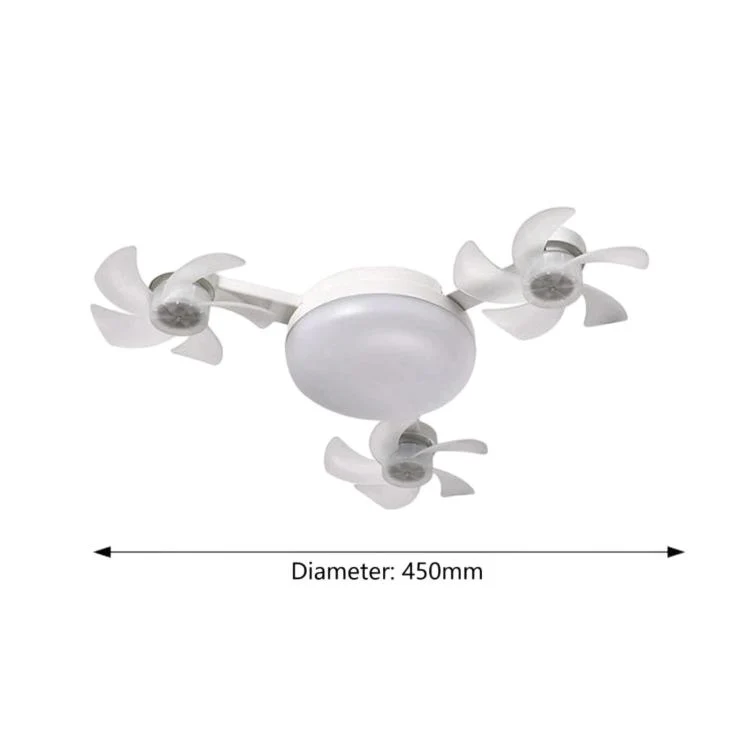 45cm 3-Head E27 Screw Base Ceiling Fan Light High Air Volume Quiet Fan Lamp For Living Room - Image 2