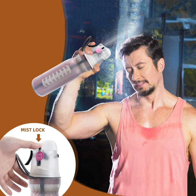 470ml Summer Outdoor Sports Training Spray Cooling Water Cup, Color: Green Leaves 3-layers - Image 8