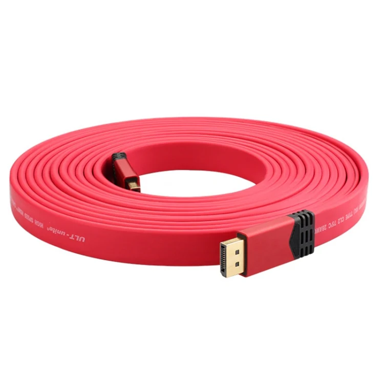 4K 60Hz DisplayPort 1.2 Male to DisplayPort 1.2 Male Aluminum Shell Flat Adapter Cable, Cable Length: 2m (Red) - Image 3