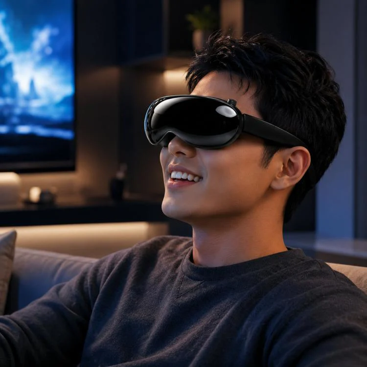 4K Ultra HD Smart VR Headset 1,000 Inch 3D Projection Universal Gaming Headset, Spec: WIFI Black+TX Cable