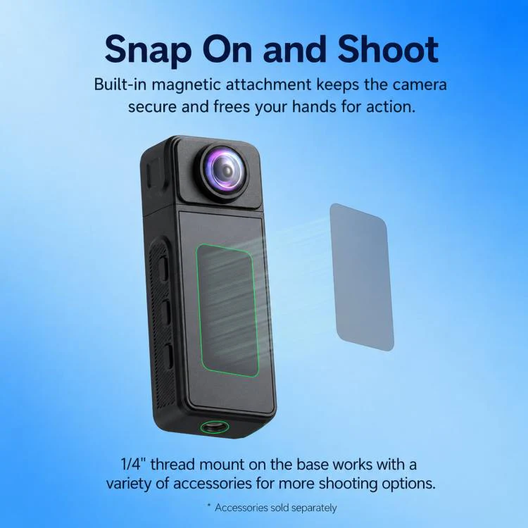 4K Wearable Body Camera with Magnetic Lanyard Rotatable Lens WiFi Mini Vlog Action Cam EIS Video Recorder - Image 5