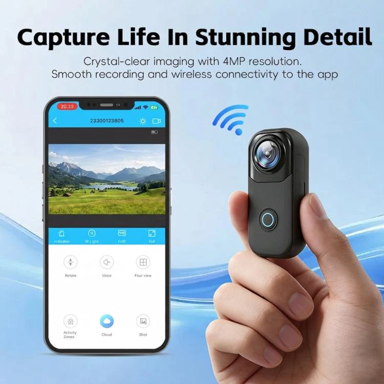 4K WIFI HD Recorder Thumb Action Camera(Black) - Image 3