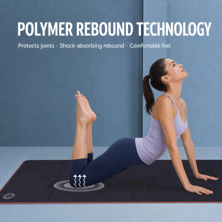 4mm Thick Non-slip Fitness Pad Foldable Yoga Mat(Light Pink And Light Grey + Handbag) - Image 2