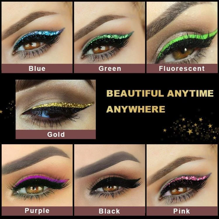 4pairs Waterproof Self-Adhesive Glitter Eyeliner False Eyelashes Eyeshadow Stickers(Black) - Image 3