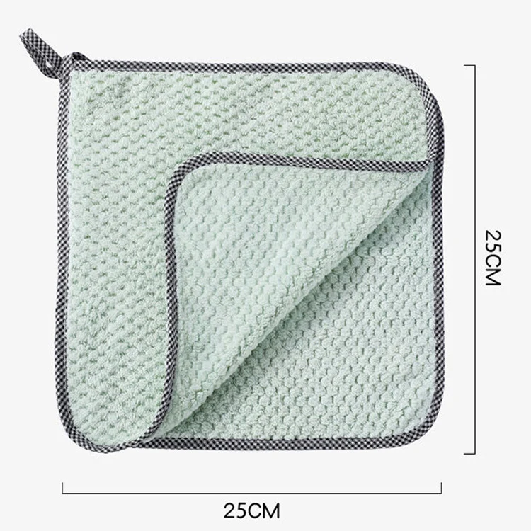 4pcs Hand Towel Hangable Dishcloth Kitchen Rag Non-Stick Oil Absorbent Towel(Color Random Delivery) - Image 3
