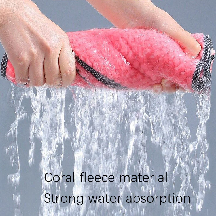 4pcs Hand Towel Hangable Dishcloth Kitchen Rag Non-Stick Oil Absorbent Towel(Color Random Delivery) - Image 5