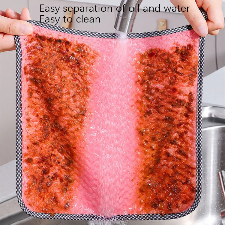 4pcs Hand Towel Hangable Dishcloth Kitchen Rag Non-Stick Oil Absorbent Towel(Color Random Delivery) - Image 6