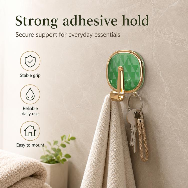 4pcs No Drill Light Luxury Plastic Adhesive Hooks Traceless Heavy-Duty Clothes Hook(Transparent Black) - Image 4