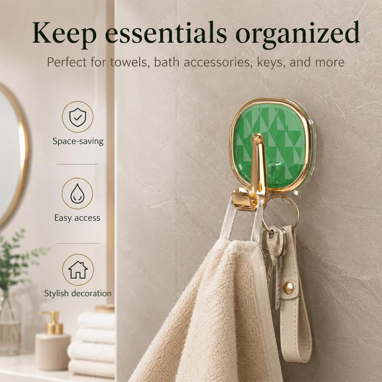 4pcs No Drill Light Luxury Plastic Adhesive Hooks Traceless Heavy-Duty Clothes Hook(Transparent Black) - Image 9