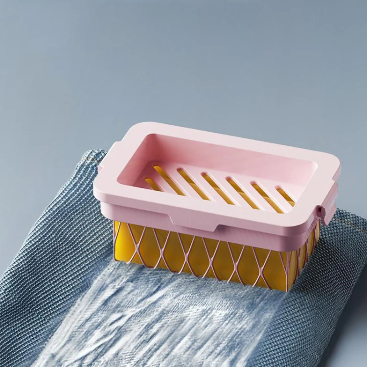 4pcs /Pack Multifunctional High Elastic Mesh Anti-slip Drain Foaming Soap Box(Pink) - Image 8