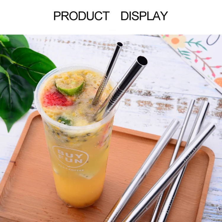 4pcs Reusable Stainless Steel Drinking Straw + Cleaner Brush Set Kit,  215*8mm(Colour) - Image 12